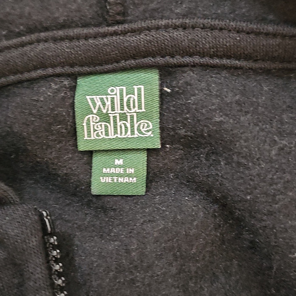 Wild Fable Women's OVERSIZED Hooded Sweatshirt Zip-Up Black - Picture 5 of 8